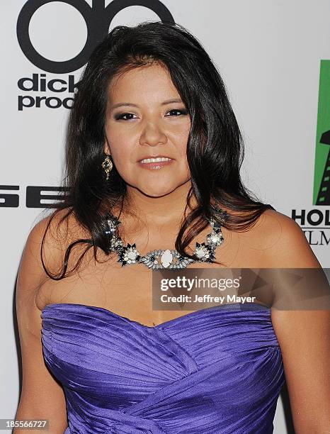 Actress Misty Upham arrives at the 17th Annual Hollywood Film Awards at The Beverly Hilton Hotel on October 21, 2013 in Beverly Hills, California.