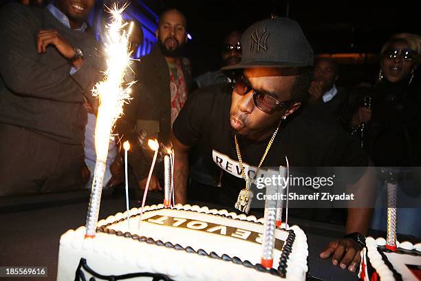 Sean "Diddy" Combs attends the Revolt launch party at Slate on October 21, 2013 in New York City.