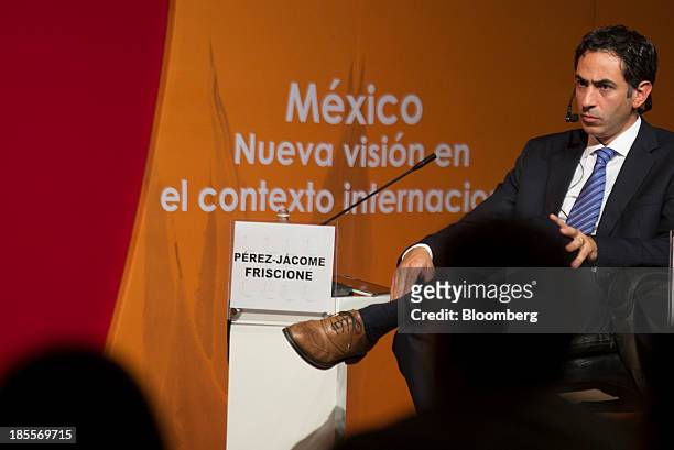 Alberto Perez Jacome, general director of Grupo Hermes Infraestructura, speaks at the Mexico Cumbre de Negocios Business Summit in Guadalajara,...