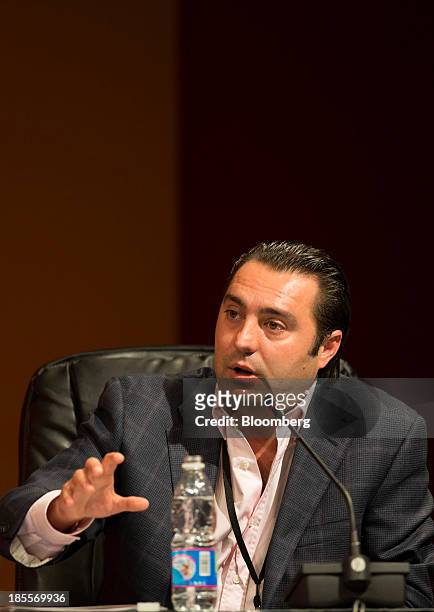Guillermo Romo, president of Grupo Mega, speaks at the Mexico Cumbre de Negocios Business Summit in Guadalajara, Mexico, on Monday, Oct. 21, 2013....