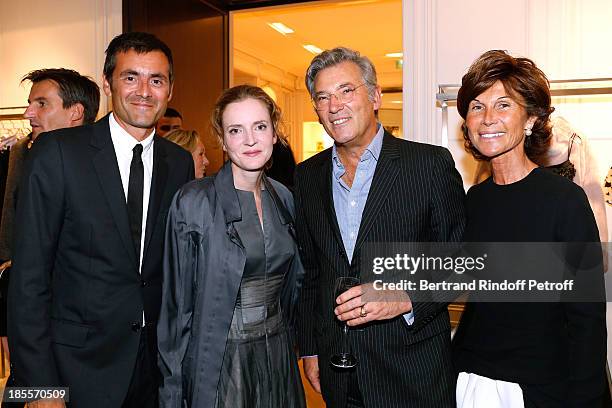 Dominique de Longevialle, Nathalie Kosciusko-Morizet, Pierre-Yves Roussel and Sylvie Rousseau attend 'Vendanges Montaigne 2013' At Dior, Avenue...