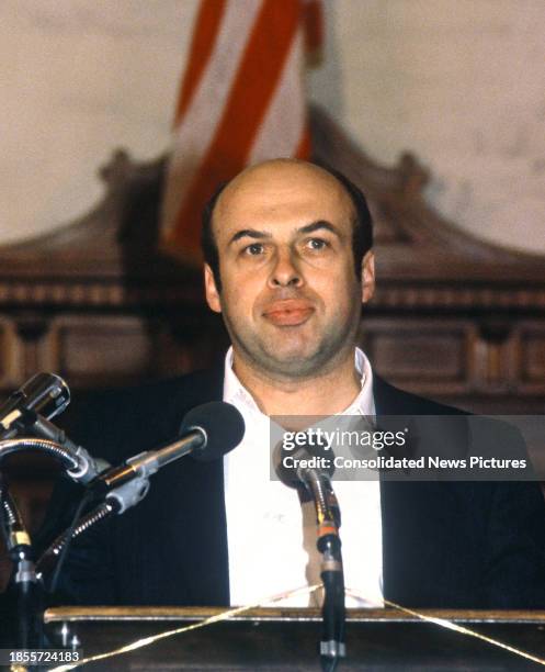 Soviet dissident Natan Sharansky speaks during the inaugural Henry M Jackson Memorial Lecture in the US Senate Caucus Room in the Russell Senate...