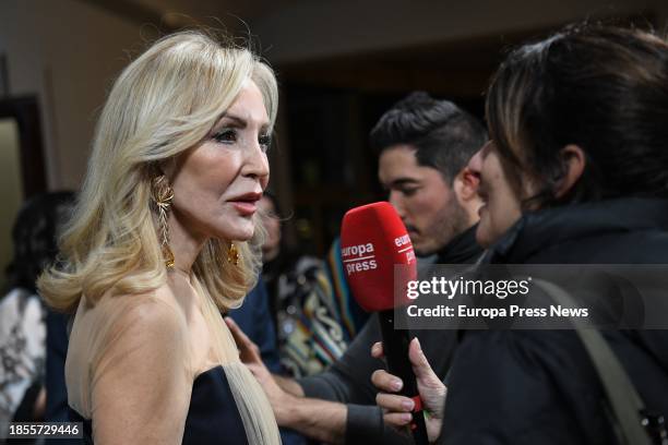 The influencer Carmen Lomana, attends the media during the celebration of the 10th anniversary of Forbes magazine in Spain, at the Intercontinental...