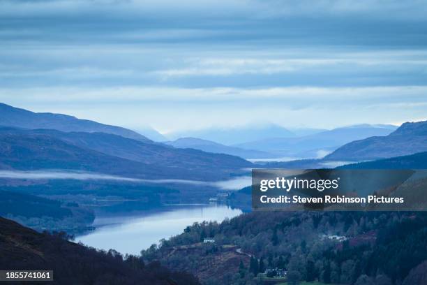 loch tummel in winter, scotland ii - loch tummel stock pictures, royalty-free photos & images