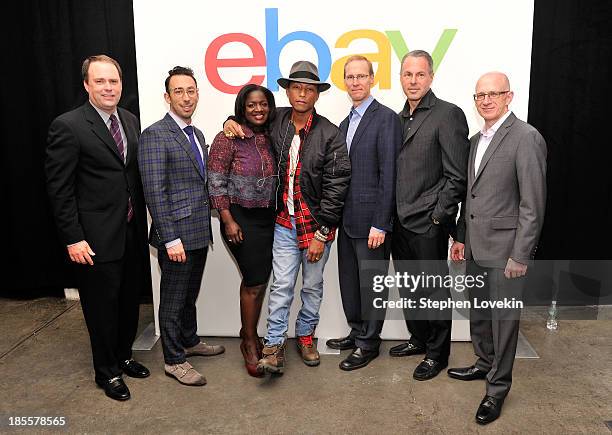 EBay's North America SVP Christopher Payne, eBay's chief curator Michael Phillips, eBay's chief marketing officer Richelle Parham, Pharrell Williams,...