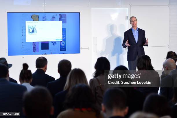 EBay's chief technology officer Mark Carges speaks at eBays launch of new features during its Future of Shopping event at Industria Studios on...