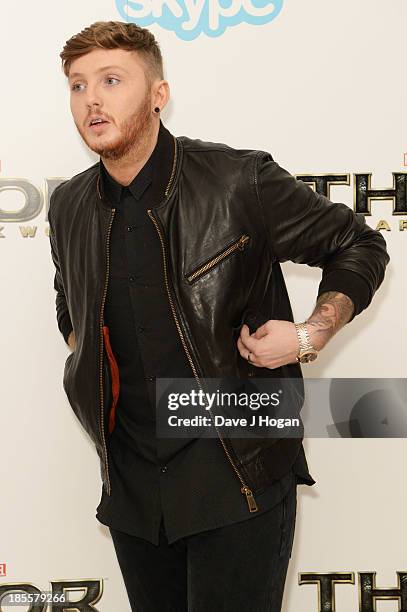 James Arthur attends the world premiere of "Thor: The Dark World" at The Odeon Leicester Square on October 22, 2013 in London, England.