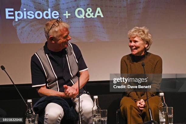 Stephen Daldry and Imelda Staunton speak on stage during a Q&A for the final episode of "The Crown" at BFI Southbank on December 17, 2023 in London,...