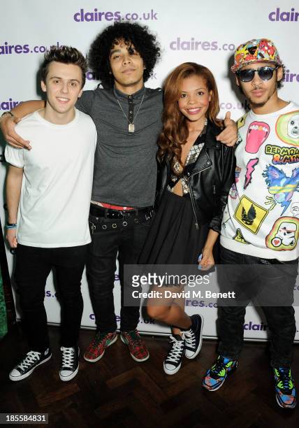 Jordan Clarke, Corey Layzell, Stephanie Edwards and Ben Francis aka r-tizt of Luminites attend Claire's Halloween Party featuring a secret...
