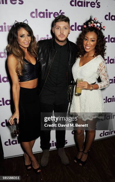 Danielle Peazer, James Arthur and Zoe Purpuri attend Claire's Halloween Party featuring a secret performance by Union J at Sketch on October 22, 2013...