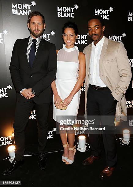 Actors Josh Lucas, Olivia Munn and Anthony Mackie attend Montblanc celebrates Madison Avenue Boutique Opening at Montblanc Boutique on Madison Avenue...