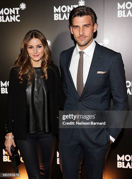 Olivia Palermo and Johannes Huebl attend Montblanc celebrates Madison Avenue Boutique Opening at Montblanc Boutique on Madison Avenue on October 22,...