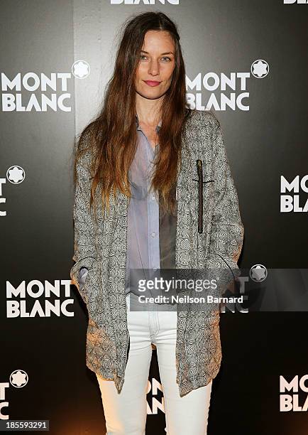 Model Topaz Page-Green attends Montblanc celebrates Madison Avenue Boutique Opening at Montblanc Boutique on Madison Avenue on October 22, 2013 in...