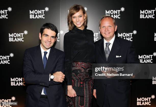 At Montblanc Jerome Lambert, model Karlie Kloss and President & CEO at Montblanc North America Jan-Patrick Schmitz attend Montblanc celebrates...