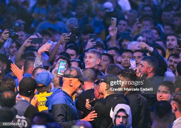 Former Boca Juniors player and head coach of Platense Martin Palermo arrives to the Estadio Alberto J. Armando to vote during the presidential...