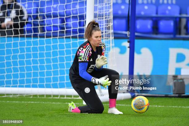 Lize Kop of Leicester City Women before the Leicester City v West Ham United - Barclays Women´s Super League match at King Power Stadium on December...