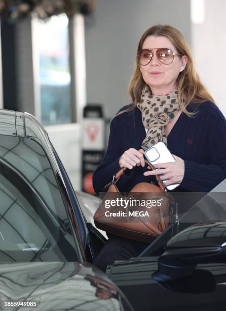 Ellen Pompeo is seen out and about on December 15, 2023 in Beverly Hills, California.