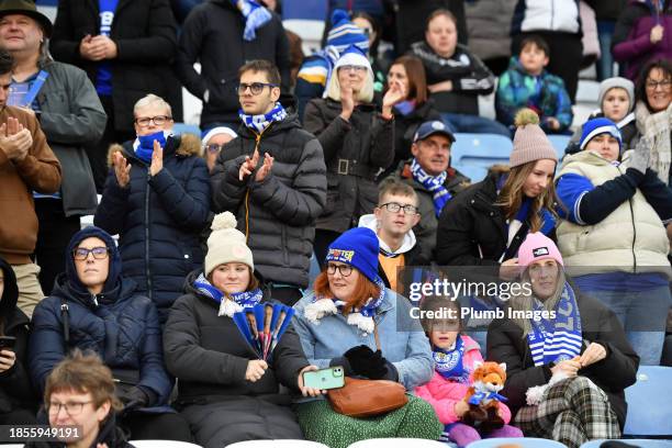 Fans of Leicester City Women before the Leicester City v West Ham United - Barclays Women´s Super League match at King Power Stadium on December 17,...