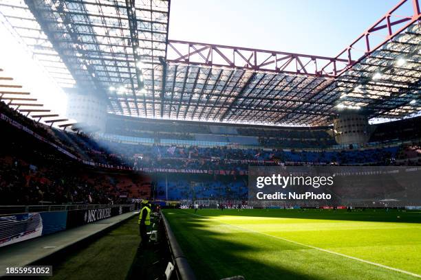 The atmosphere is electric at the Giuseppe Meazza Stadium in Milan, Italy, on December 17 during the Serie A match between AC Milan and AC Monza.