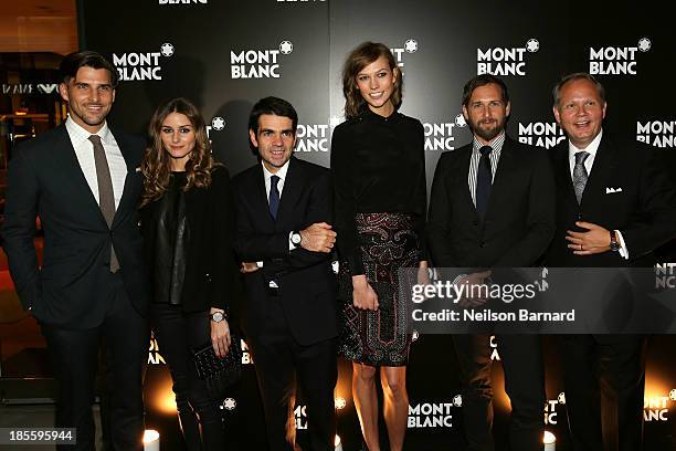 Johannes Huebl, Olivia Palermo, CEO at Montblanc Jerome Lambert, model Karlie Kloss, actor Josh Lucas and President & CEO at Montblanc North America...