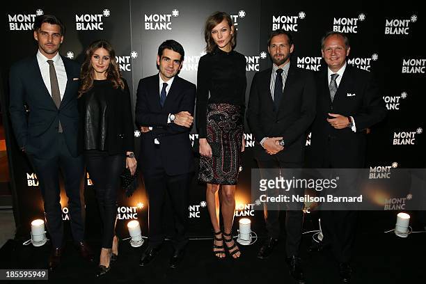 Johannes Huebl, Olivia Palermo, CEO at Montblanc Jerome Lambert, model Karlie Kloss, actor Josh Lucas and President & CEO at Montblanc North America...