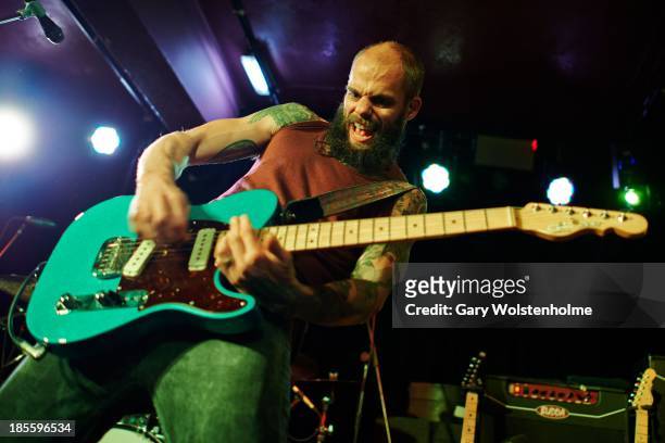 John Baizley of Baroness performs on stage at Manchester Academy on October 22, 2013 in Manchester, England.