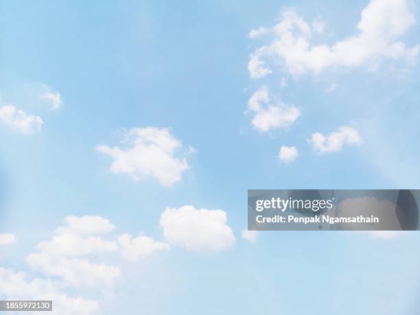 white cloudy in the blue sky natural background, copy space for write text in four frame on white background - cirrocúmulo fotografías e imágenes de stock