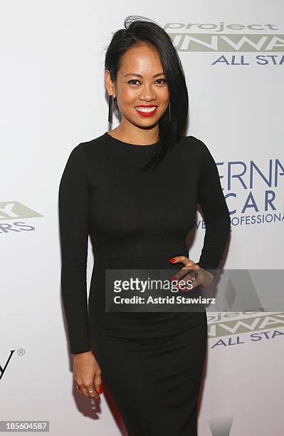 Anya Ayoung-Chee attends the Project Runway All Stars Season 3 premiere party presented by The Weinstein Company and Lifetime in partnership with...
