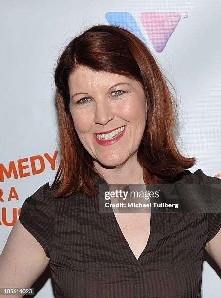 Actress Kate Flannery attends the 10th Annual Comedy For A Cause event benefiting the Hollywood Wilshire YMCA at The Laugh Factory on October 22,...