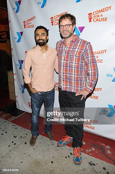 Actors Pardis Parker and Rainn Wilson attend the 10th Annual Comedy For A Cause event benefiting the Hollywood Wilshire YMCA at The Laugh Factory on...