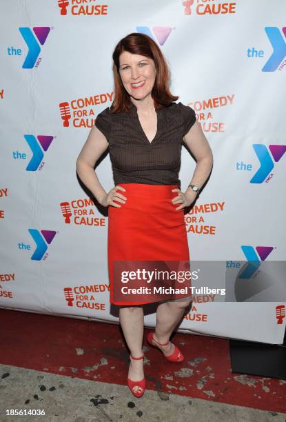 Actress Kate Flannery attends the 10th Annual Comedy For A Cause event benefiting the Hollywood Wilshire YMCA at The Laugh Factory on October 22,...