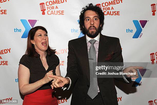 Actors Kate Flannery and Jonathan Kite arrive at the 10th Annual Comedy For A Cause Event benefiting The Hollywood Wilshire YMCA at The Laugh Factory...