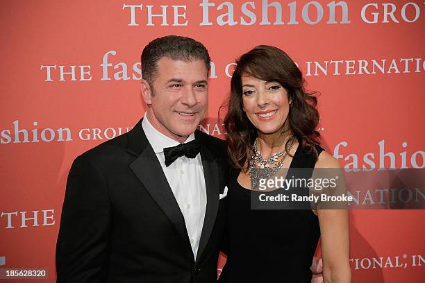 Michael Chiarello and Leslie Blodgett attend the 30th Annual Night Of Stars presented by The Fashion Group International at Cipriani Wall Street on...