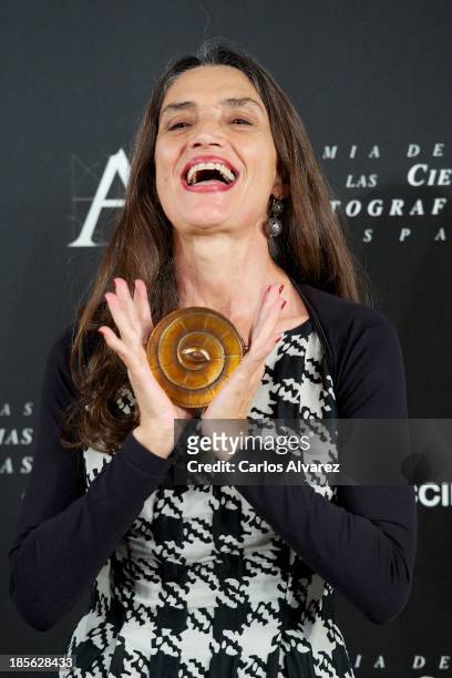 Spanish actress Angela Molina receives the Goya Golden Medal 2013 at the Spanish Cinema Academy on October 23, 2013 in Madrid, Spain.