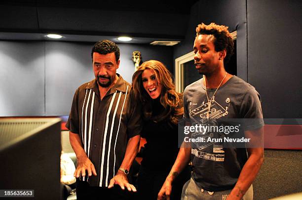 Pianist Bobby Lyle, singer Kaylene Peoples, and drummer Oscar Seaton attend the Kaylene Peoples "My Man" CD recording session, featuring Bobby Lyle...