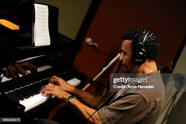 Pianist Bobby Lyle records his original song during the Kaylene Peoples "My Man" CD recording session, featuring him on October 22, 2013 at the Mouse...