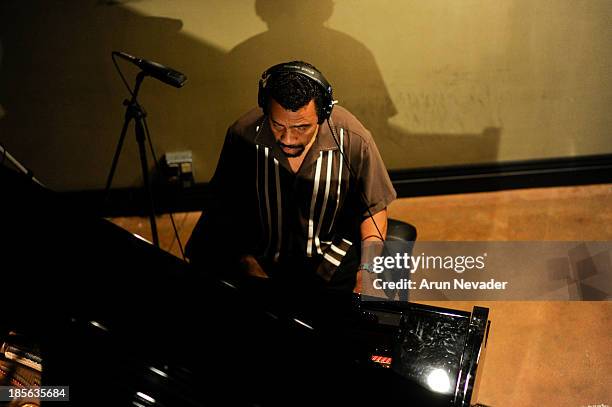 Pianist Bobby Lyle records his original song during the Kaylene Peoples "My Man" CD recording session, featuring him on October 22, 2013 at the Mouse...