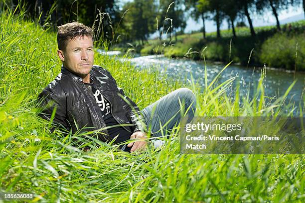 Skydiver, daredevil and base jumper Felix Baumgartner is photographed for Paris Match on September 3, 2013 in Widnau, Switzerland.