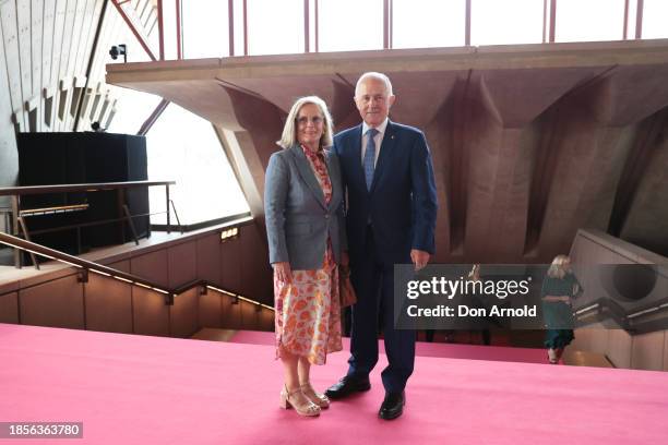 Lucy Turnbull and Malcolm Turnbull attend the State Memorial for Barry Humphries at Sydney Opera House on December 15, 2023 in Sydney, Australia....