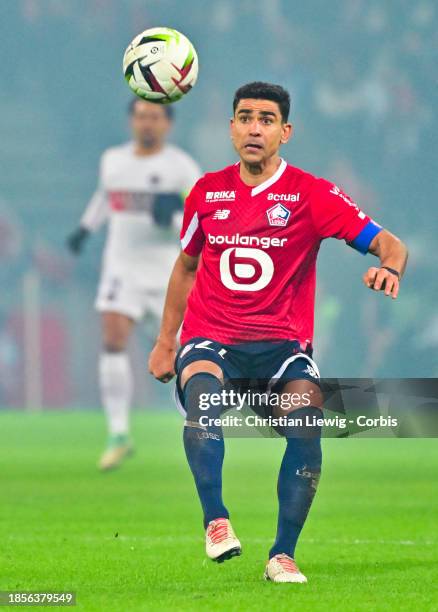 Benjamin Andre of Lille OSC during the Ligue 1 Uber Eats match between Lille OSC and Paris Saint-Germain at Stade Pierre-Mauroy on December 17, 2023...