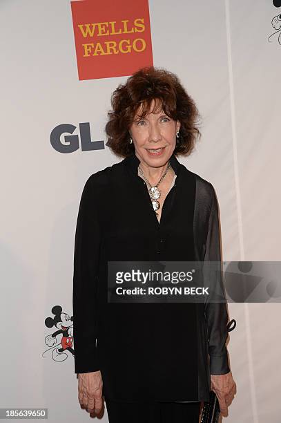 Comedian Lily Tomlin arrives for the 9th annual GLSEN Respect Awards, at the Beverly Hills Hotel, October 18, 2013 in Beverly Hill, California. The...