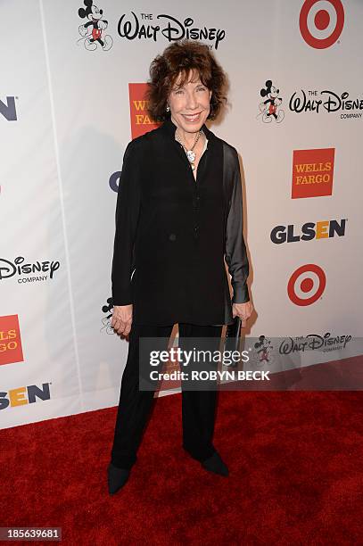 Comedian Lily Tomlin arrives for the 9th annual GLSEN Respect Awards, at the Beverly Hills Hotel, October 18, 2013 in Beverly Hill, California. The...