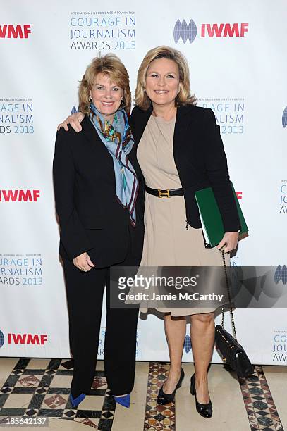 Global strategy and marketing officer, Bank of America Anne Finucane and Co-Vice Chair of IWMF Cynthia McFadden attend the International Women's...