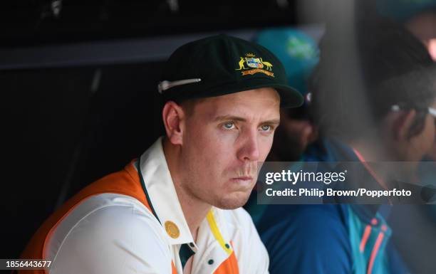 Cameron Green of Australia looks on during day two of the Men's First Test match between Australia and Pakistan at Optus Stadium on December 15, 2023...