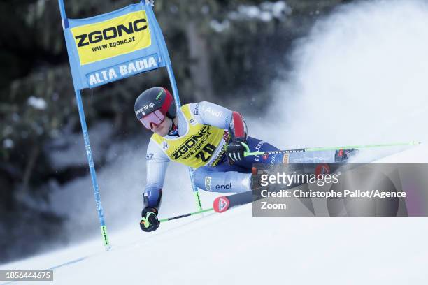 Giovanni Borsotti of Team Italy in action during the Audi FIS Alpine Ski World Cup Men's Giant Slalom on December 18, 2023 in Alta Badia Italy.