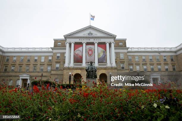 An outside view of Bascom Hall on the campus of the University of Wisconsin on October 12, 2013 in Madison, Wisconsin.