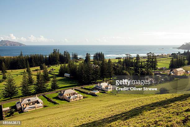 military barracks & officers quarters - norfolk island stock pictures, royalty-free photos & images