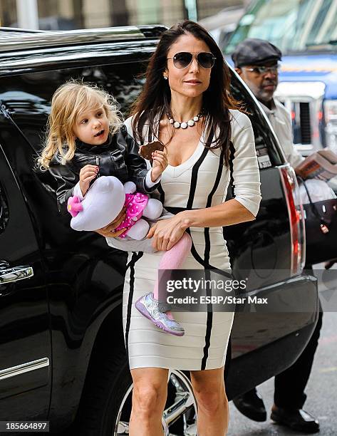 Bethenny Frankel and Bryn Hoppy are seen on October 23, 2013 in New York City.