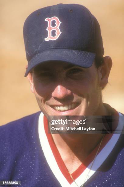 John Flaherty of the Boston Red Sox looks on during a spring training work out on March 1, 1994 at Ft. Meyer Stadium in Ft. Myers, Florida.