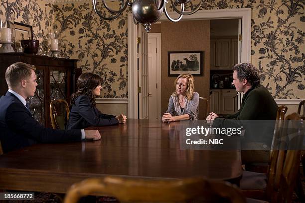 Frederick Barnes" Episode 106 -- Pictured: Diego Klattenhoff as Donald Ressler, Megan Boone as Elizabeth Keen, Amy Hargreaves as Anne Forester, Brit...